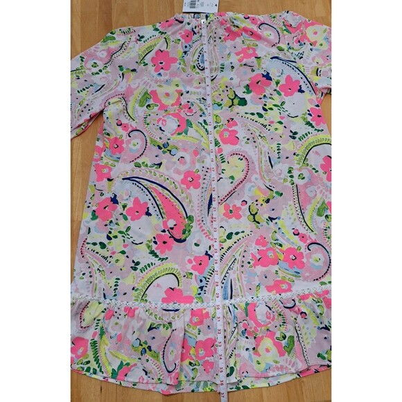 Crown & Ivy Pink Paisley Floral Short Peasant Dress 3/4 Sleeves NWT Size 1X - Picture 8 of 8